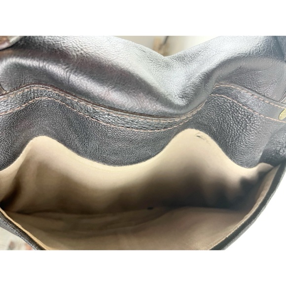 vintage fossil crossbody bag Top Handle Black Leather Bag Adjustable Messenger - Picture 8 of 14